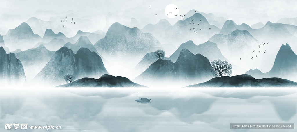 中国风山水画