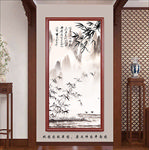 中式水墨竹子玄关画