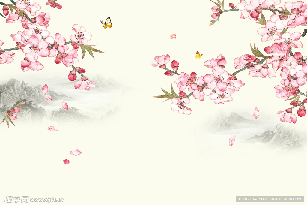 桃花背景素材