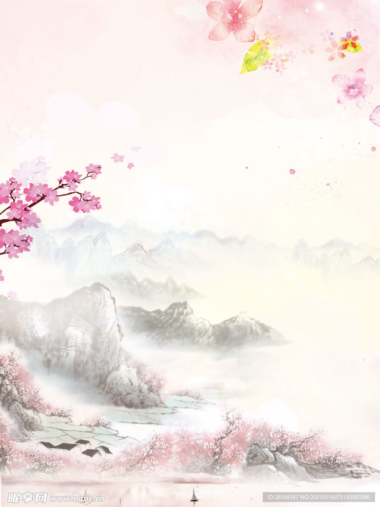 桃花背景素材
