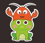 龙虾蛙卡通logo