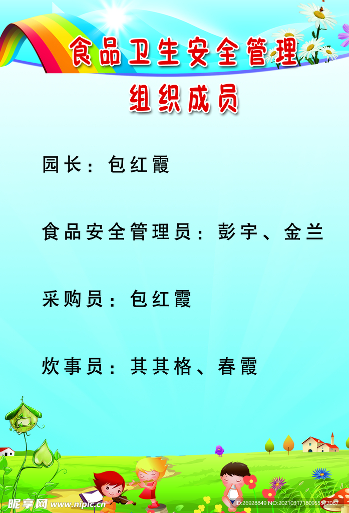 食品安全管理组织成员