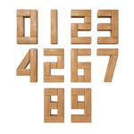 积木数字木头字体