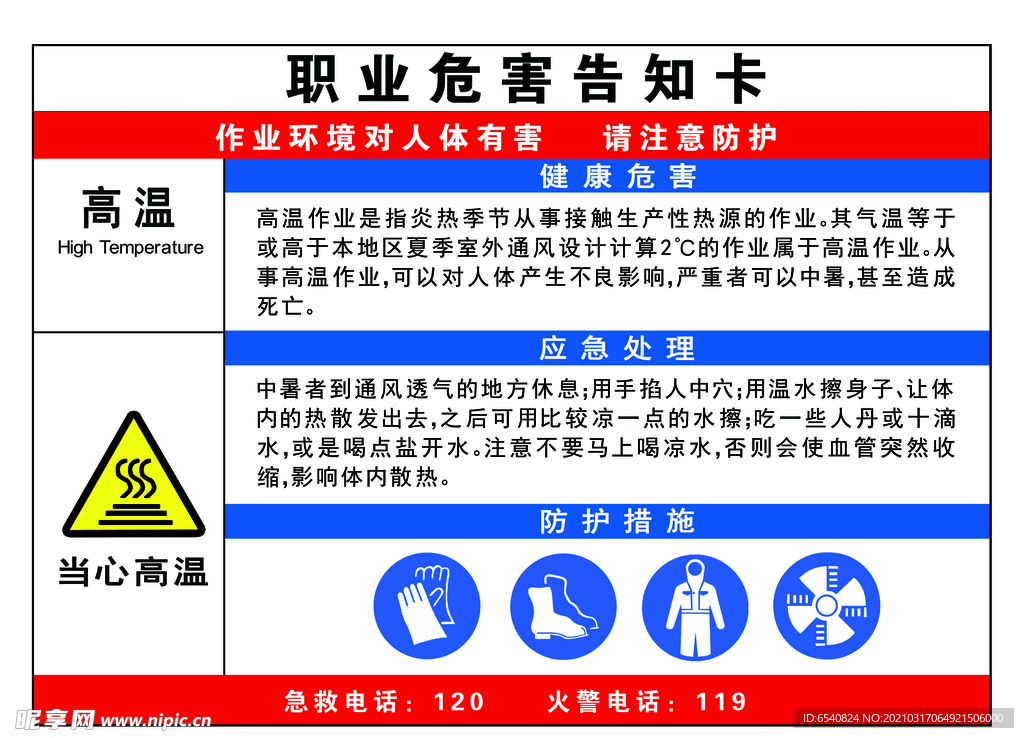 职业危害告知卡