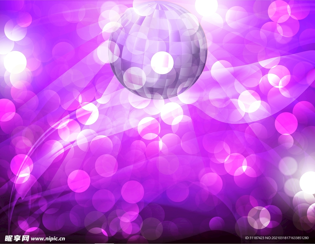 紫色圆形霓虹灯发光背景