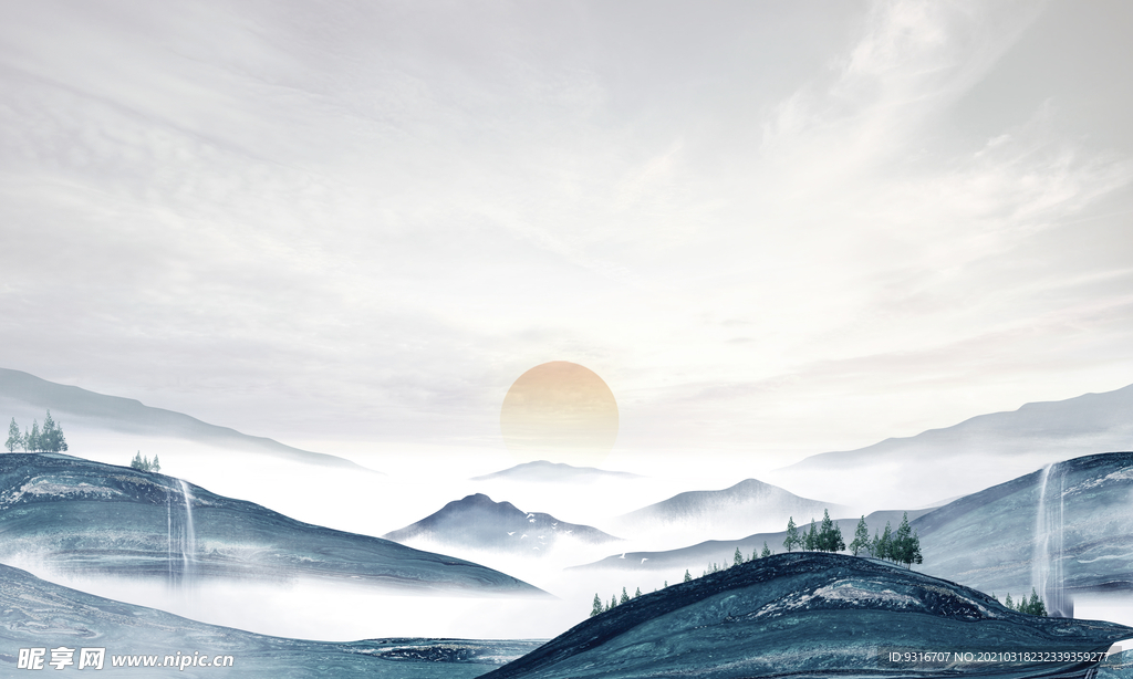 大气山水场景