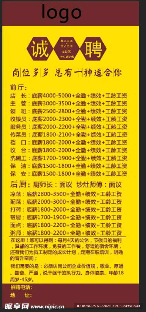 餐饮招聘展架