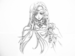 唯美长发帅哥黑白线稿漫画
