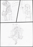 可爱女孩漫画场景铅笔线稿