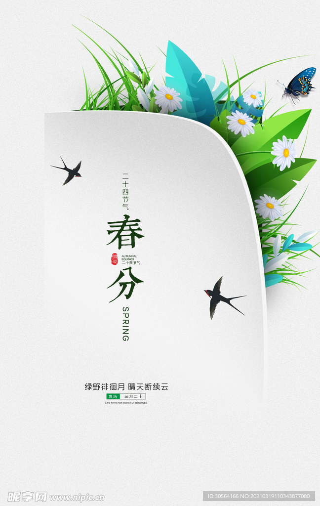 春分节气传统活动宣传海报素材