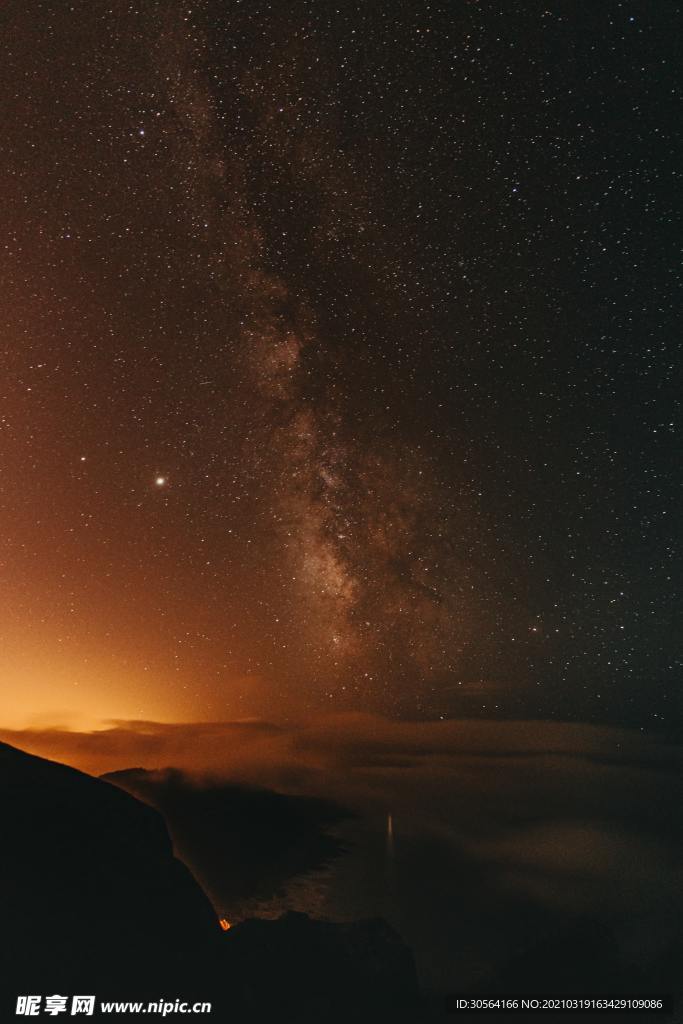 夜晚星空自然生态背景素材