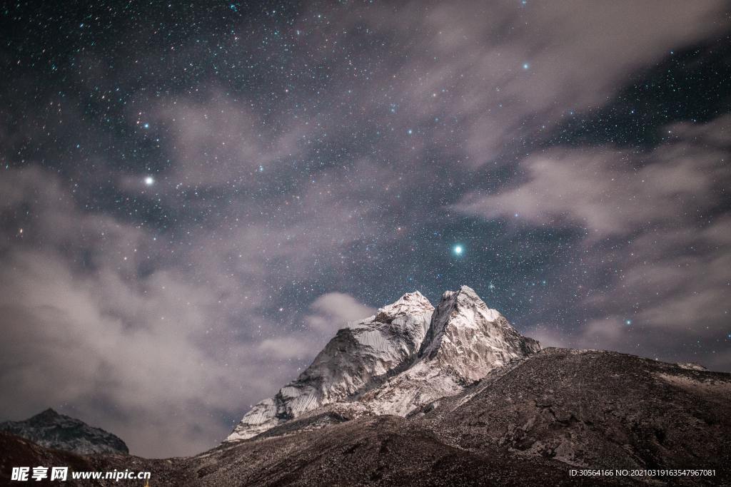 山顶星空自然生态背景素材