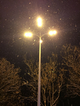 夜晚路灯雪夜飘雪