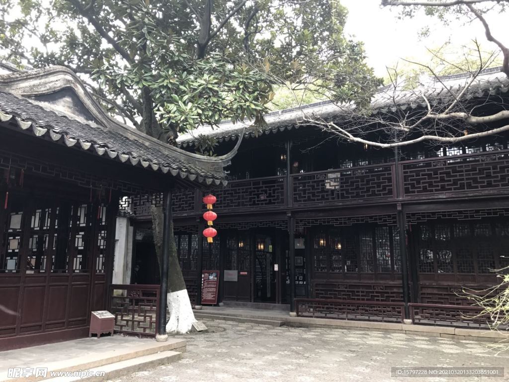 同里 院内 屋角 门窗 旅游