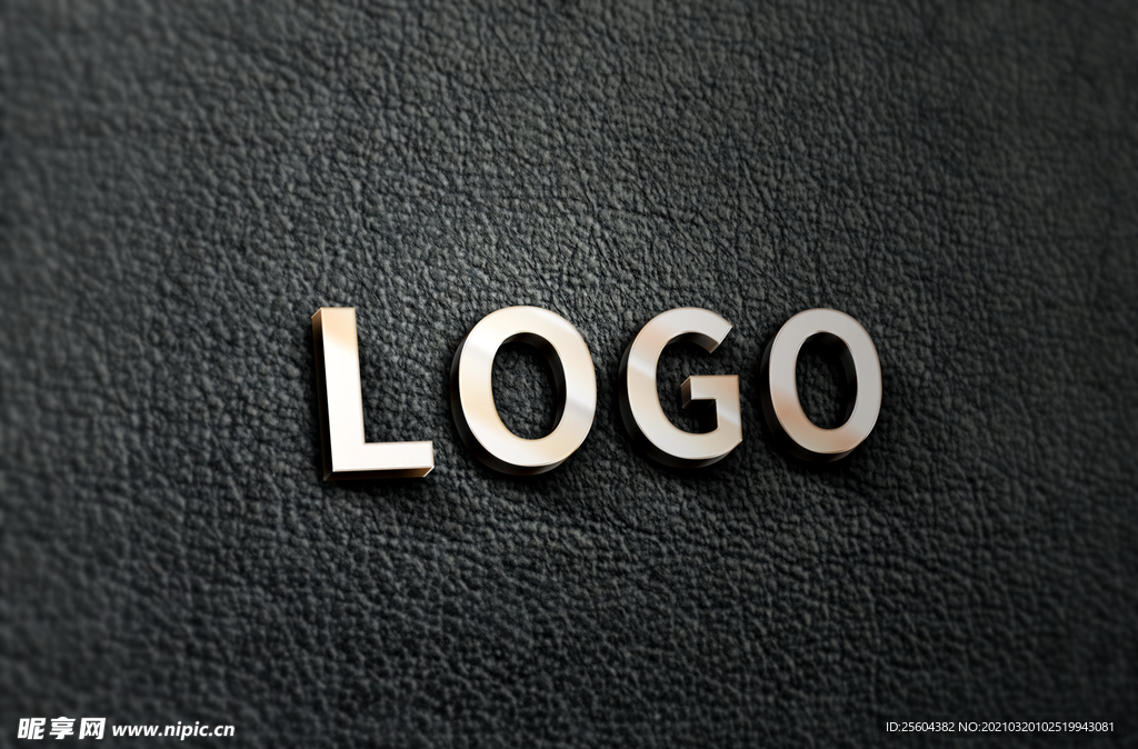 立体金属效果logo样机