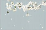春天盛开的桃花白花矢量插画素材