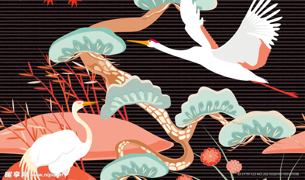 中国风扁平插画