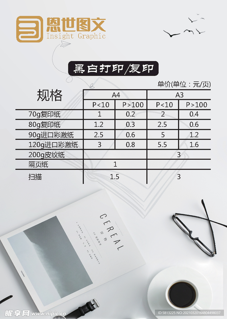价目海报