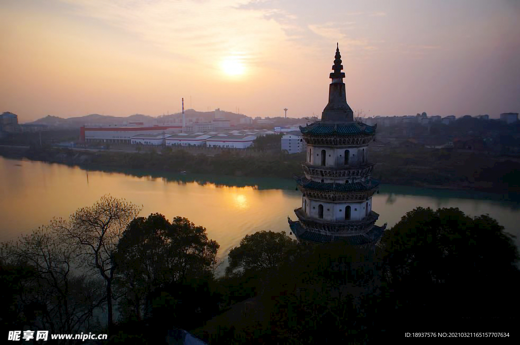 永州八景之迴龙夕照