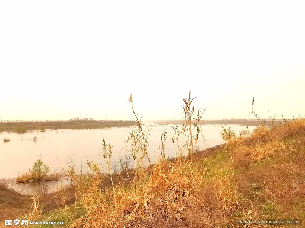 深秋时节的河道风景