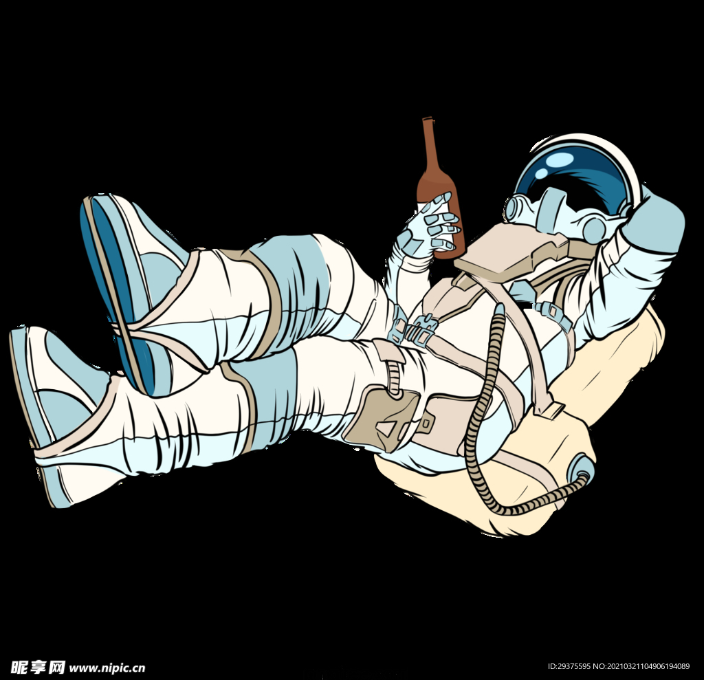 卡通航天宇航员宇宙手绘插画图片