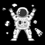 卡通航天宇航员宇宙手绘插画图片