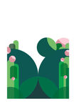 绿色植物扁平插画