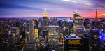 纽约曼哈顿高空视角城市夜景