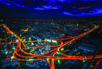 天使之城曼谷城市街道夜景