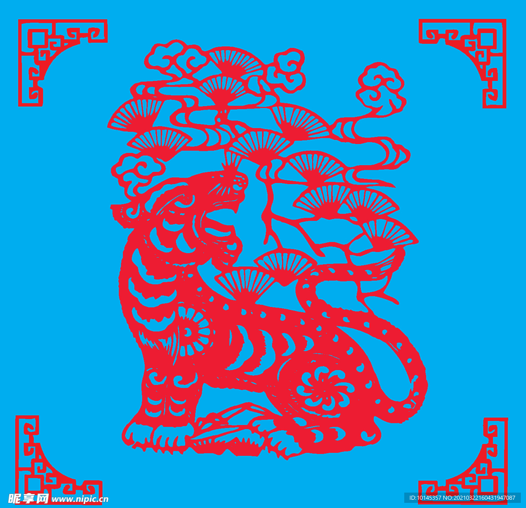 老虎剪纸