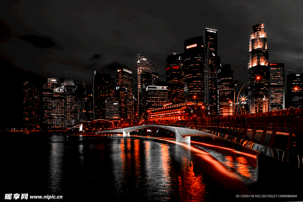 黑金风格城市夜景