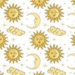 太阳月亮花纹背景图案印花