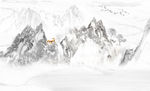 水墨山水梅花鹿大雁大理石纹路