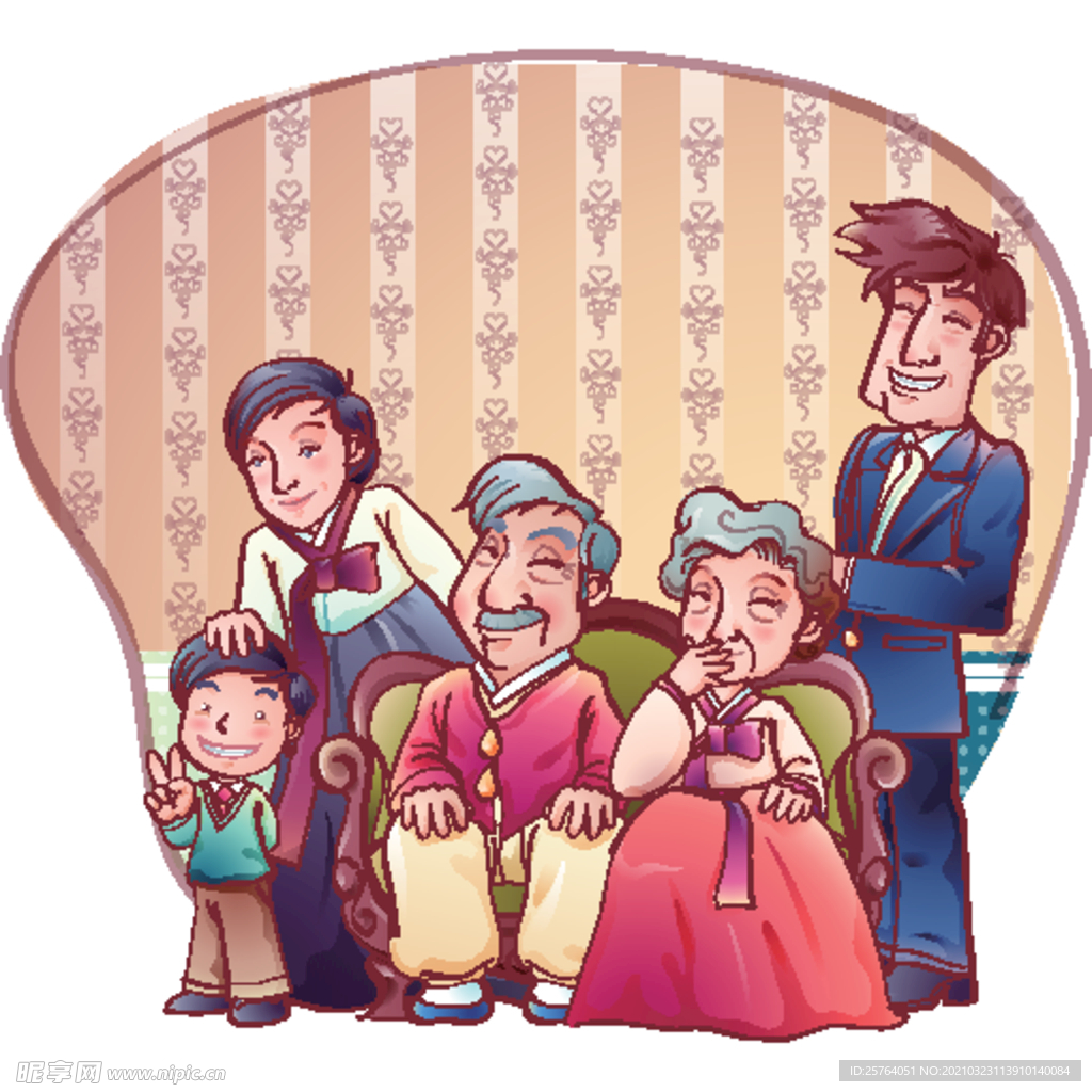 卡通韩国家庭