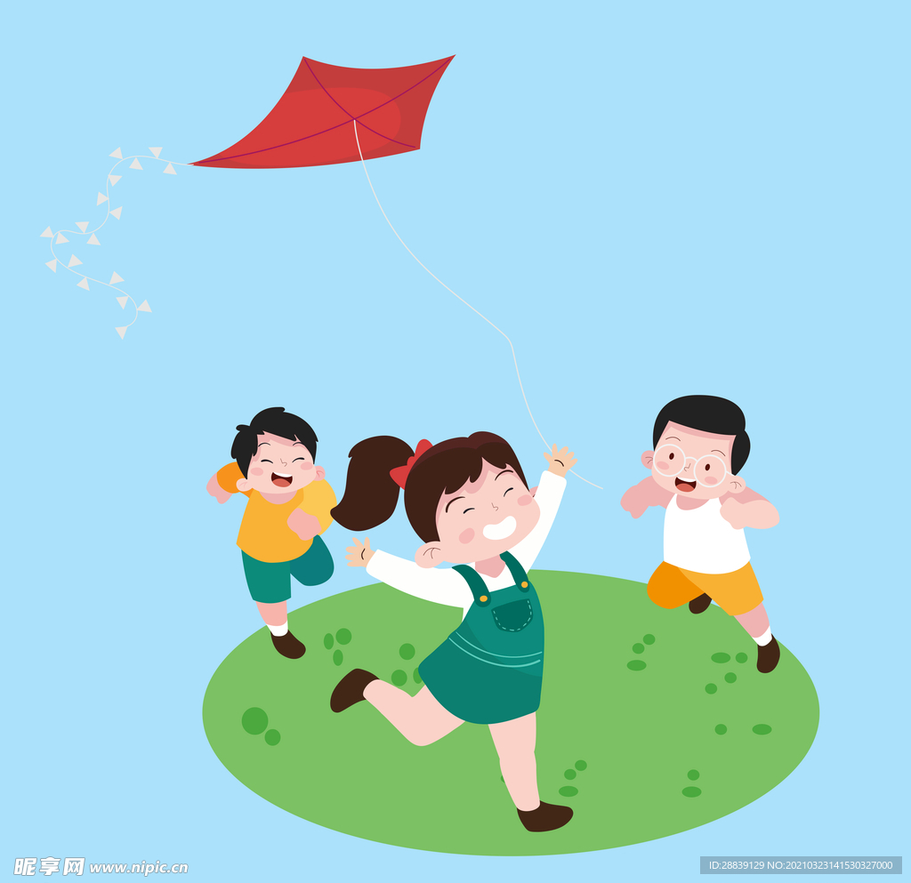 放风筝的小朋友
