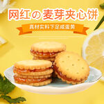 橙色简约风食品零食糕点饼干主图