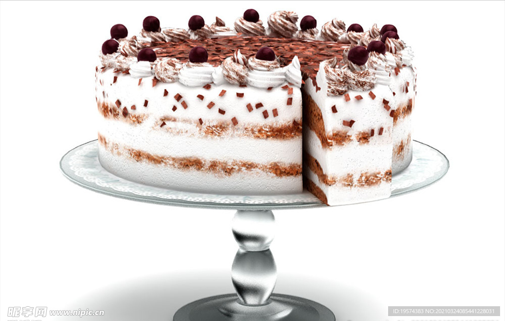 C4D模型巧克力奶油生日蛋糕