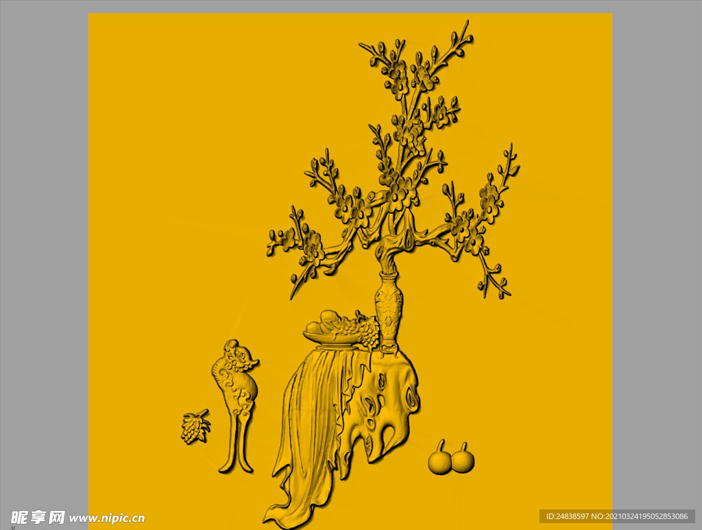 CAD浮雕装饰画立体模型