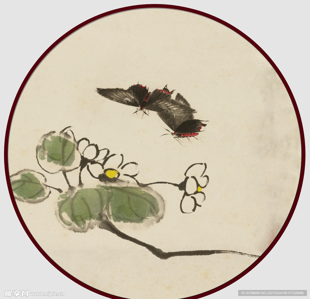 圆形装饰画 圆形挂画 圆形背景