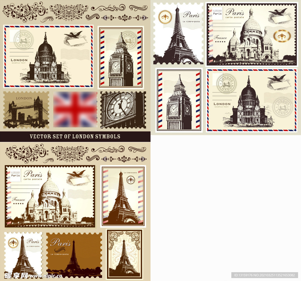 欧式邮票小素材