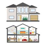 房屋剖面图矢量