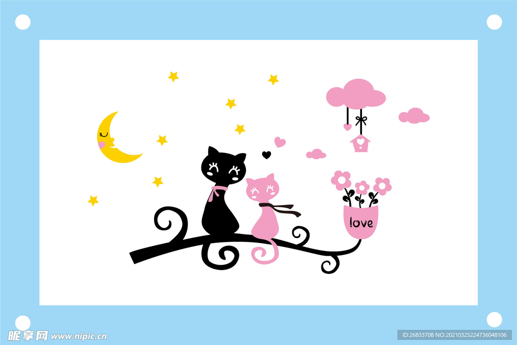 爱情猫咪卡通图片素材