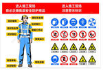 工地安全警示牌进入施工现场佩戴
