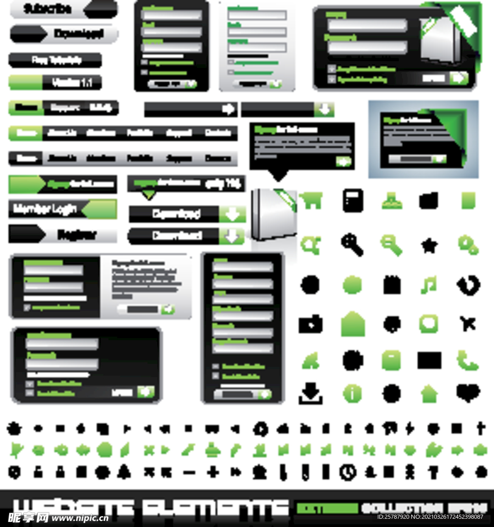 绿色网页元素