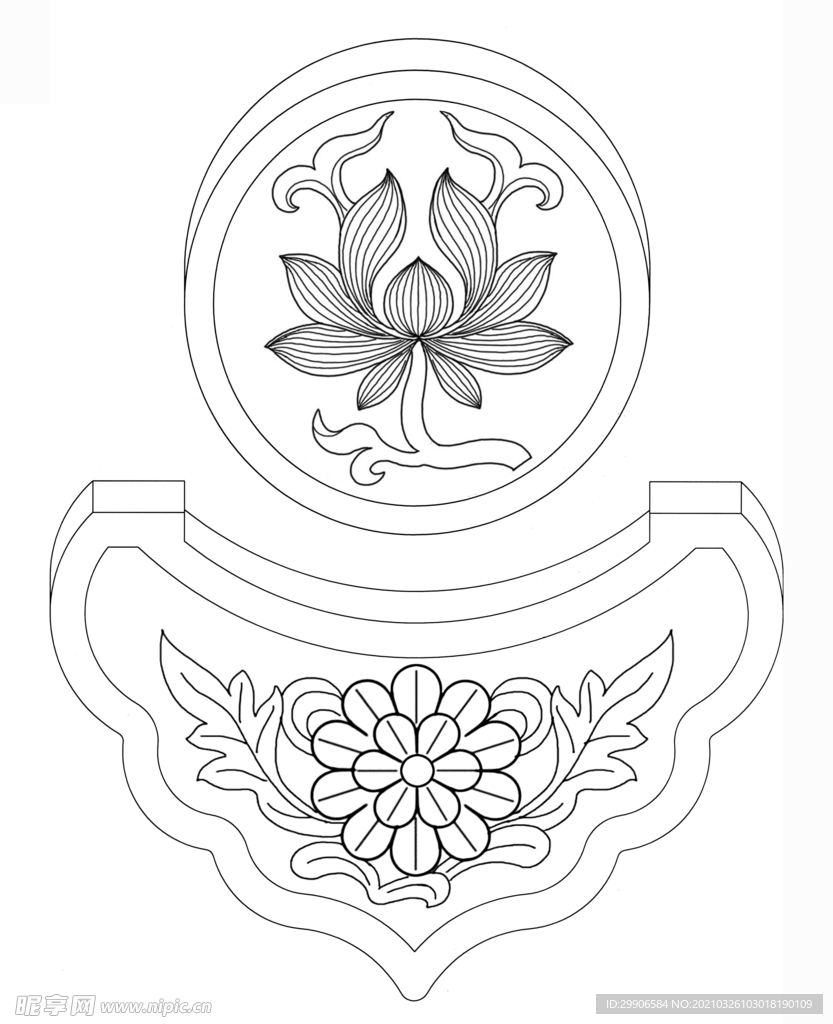莲花瓦当滴水