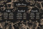 手绘咖啡主题背景菜单设计