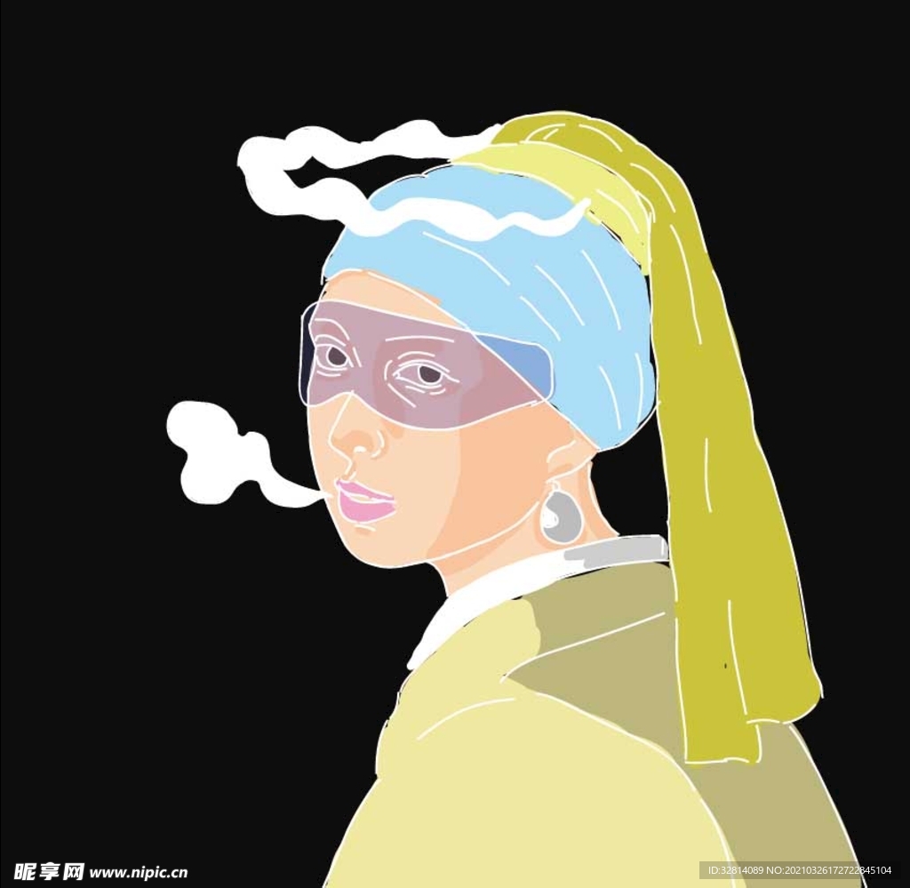 戴珍珠耳环的少女