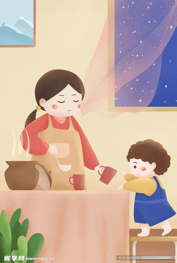 母亲节插画