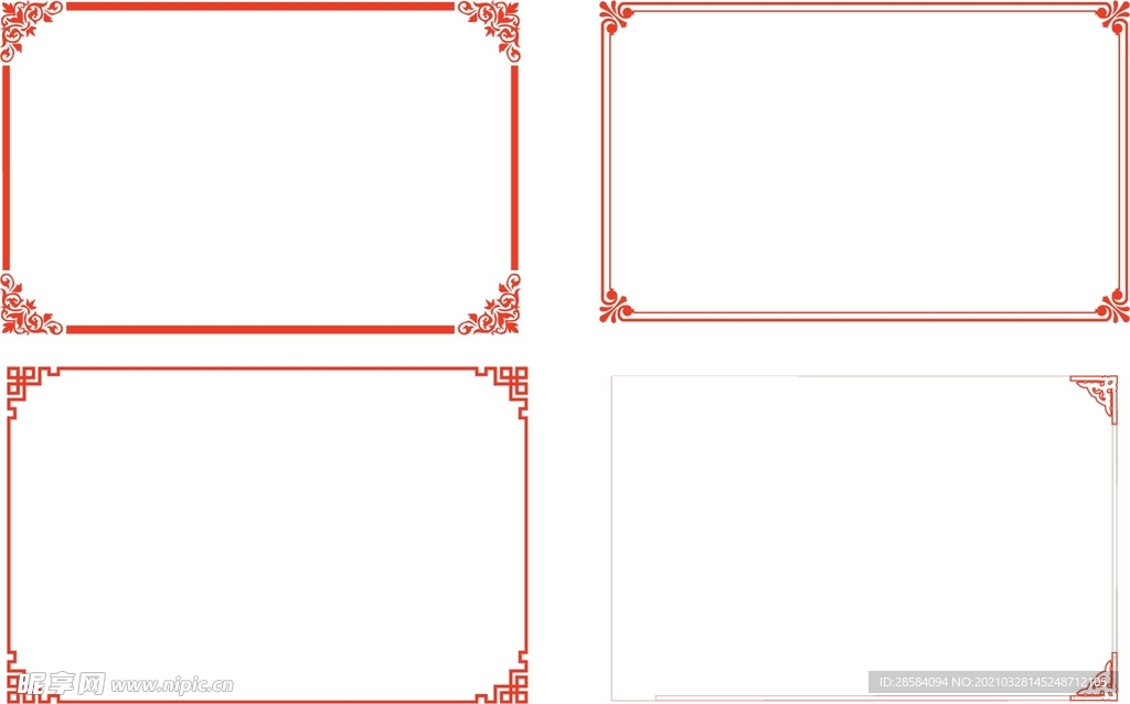 中式边框AI矢量素材