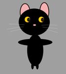 简笔卡通可爱黑色小猫咪矢量图